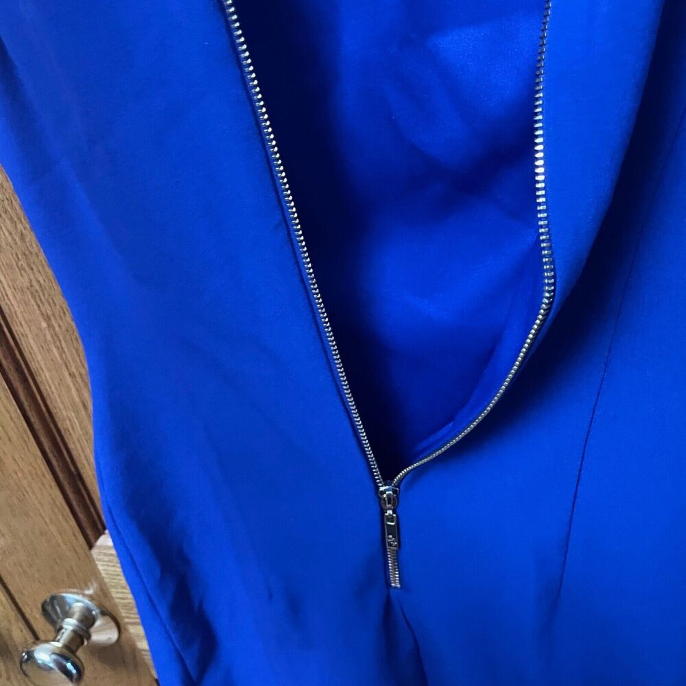 Eliza J Women's Blue Cutout Bi-stretch Flare Dress Sz 2 Zipper Formal Cocktail - Picture 10 of 10